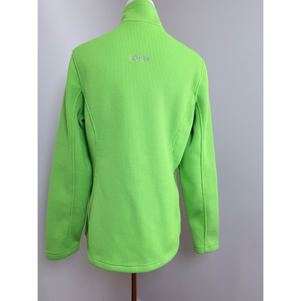 Spyder Women's Core Sweater Active Jacket Neon Lime Green Full Zip Knit Y2K L - Picture 4 of 15